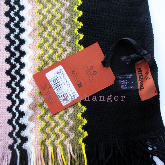 NWT Missoni Striped Pattern Multicolor Scarf - Picture 6 of 9